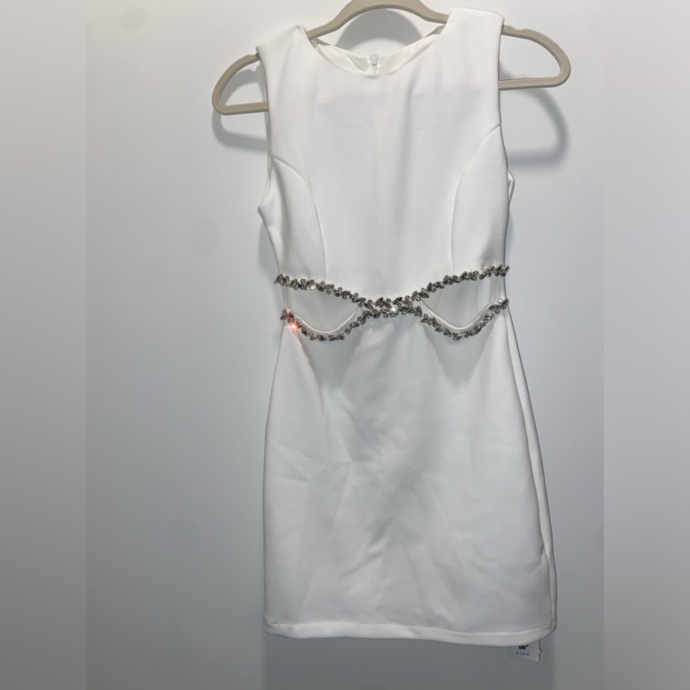 White rhinestone dress